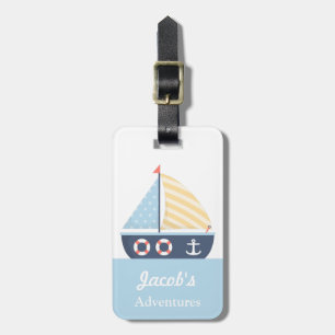 Elegantes Segelboot Seethema für Jungen Gepäckanhänger