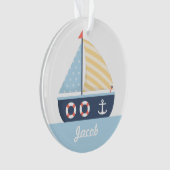 Elegantes Segelboot Seethema für Jungen-Raum Ornament (Vorderseite)