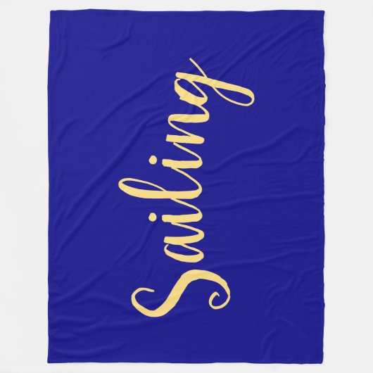 Elegantes SEGELING Script Rich Navy Blue Backgroun Fleecedecke (Vorderseite)