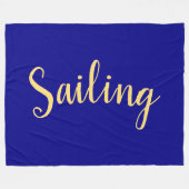 Elegantes SEGELING Script Rich Navy Blue Backgroun Fleecedecke (Vorderseite (Horizontal))