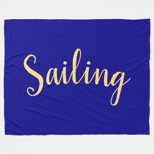 Elegantes SEGELING Script Rich Navy Blue Backgroun Fleecedecke (Vorderseite (Horizontal))