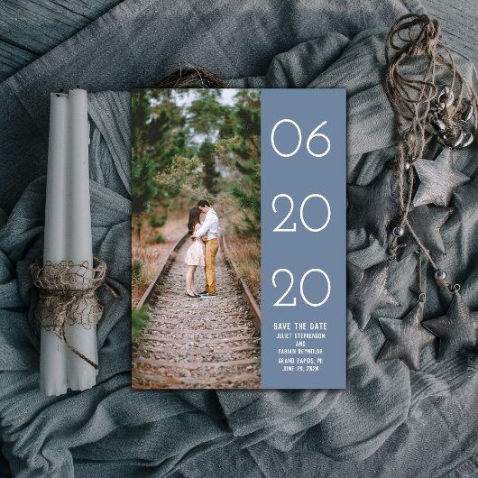 Elegantes seitliches Swept-Foto Save the Date | Bl