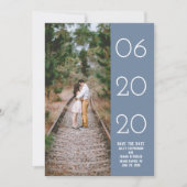Elegantes seitliches Swept-Foto Save the Date | Bl (Vorderseite)