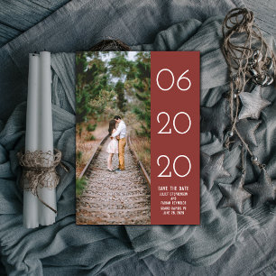 Elegantes seitliches Swept-Foto Save the Date Bu