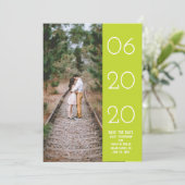 Elegantes seitliches Swept-Foto Save the Date | Gr (Stehend Vorderseite)