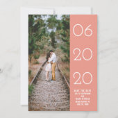 Elegantes seitliches Swept-Foto Save the Date | Ko (Vorderseite)