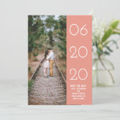 Elegantes seitliches Swept-Foto Save the Date | Ko (Stehend Vorderseite)