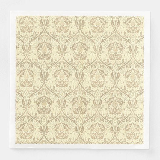 Elegantes Sepia-Braun-Blumenmuster Serviette (Vorderseite)