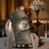 Elegantes Sepia Solar Eclipse Custom Foto Wedding All In One Einladung