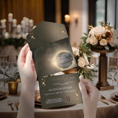 Elegantes Sepia Solar Eclipse Custom Foto Wedding All In One Einladung