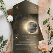 Elegantes Sepia Solar Eclipse Custom Foto Wedding