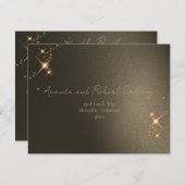Elegantes Sepia Solar Eclipse Custom Foto Wedding Begleitkarte (Vorne/Hinten)