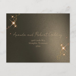 Elegantes Sepia Solar Eclipse Custom Foto Wedding Begleitkarte