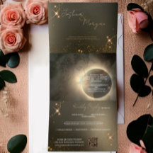 Elegantes Sepia Solar Eclipse Custom Foto Wedding