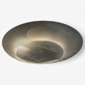 Elegantes Sepia Solar Eclipse Custom Foto Wedding Pappteller (Schrägansicht)