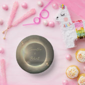 Elegantes Sepia Solar Eclipse Custom Foto Wedding Pappteller (Party)