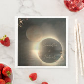 Elegantes Sepia Solar Eclipse Custom Foto Wedding Serviette (Beispiel)