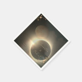 Elegantes Sepia Solar Eclipse Custom Foto Wedding Serviette (Ecke)