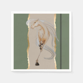 Elegantes Serviette mit edlem Pferdemotiv