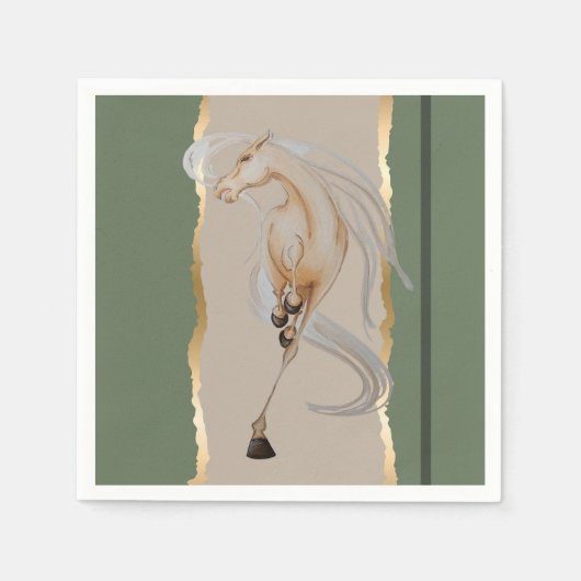 Elegantes Serviette mit edlem Pferdemotiv (Vorderseite)