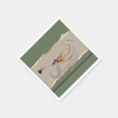 Elegantes Serviette mit edlem Pferdemotiv (Ecke)