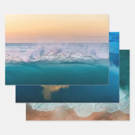 ELEGANTES SET DES STRANDES LANDSCAPE FOTOGRAFIEN GESCHENKPAPIER SET