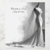 Elegantes Set für Hochzeiten und Getränke - Romant Weinetikett (Einzelnes Label)