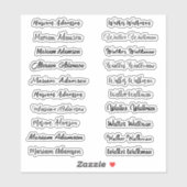 (Elegantes Set von 20) Handgeschriebener transpare Aufkleber (Blatt)