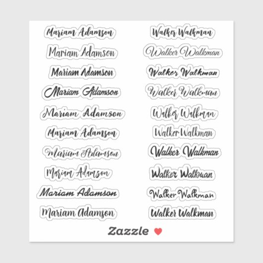 (Elegantes Set von 20) Handgeschriebener transpare Aufkleber (Blatt)