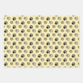 Elegantes Set von 3 Hundepfows Geschenkpapier Set (Vorderseite)