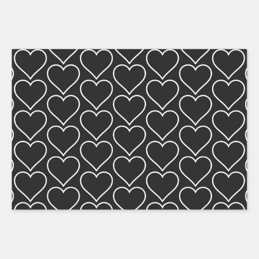 Elegantes Set zum Umschnallen von Schwarz und Weiß Geschenkpapier Set (Vorderseite 2)