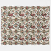 Elegantes Shabby Chic Blanket Rote Rosen Fliesenmo Fleecedecke (Vorderseite (Horizontal))