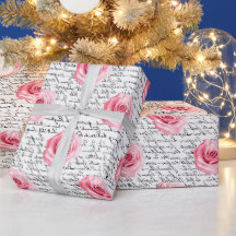 Elegantes Shabby Chic Rosa Rosen und Handschrift