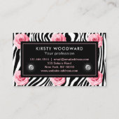 Elegantes Shabby Chic, rosa und schwarze Rose Must Visitenkarte (Rückseite)