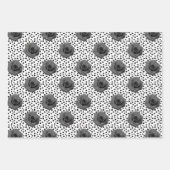 Elegantes Shabby Chic Rosa und schwarze Rose Strei Geschenkpapier Set (Vorderseite 3)