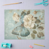 Elegantes Shabby Chic-Schmetterling und Rose-Papie Seidenpapier (Basteln)