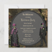 Elegantes Shabby Chic-Skelett-Halloween-Party Einladung (Rückseite)