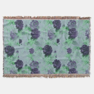 Elegantes Shabby Chic Vintag Blue Rose Illustratio Decke