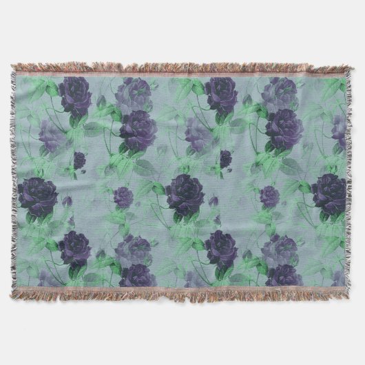 Elegantes Shabby Chic Vintag Blue Rose Illustratio Decke (Vorderseite)