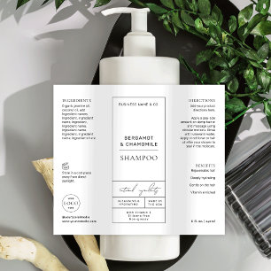 Elegantes Shampoo Label Modernes Apothekarisches D Schaumweinetikett
