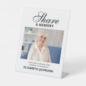 Elegantes Share A Memory Funeral Foto Sockelschild (Vorderseite)