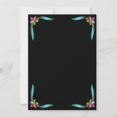 Elegantes Shiny Black Modern Floral Brautparty Einladung (Rückseite)