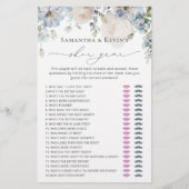 Elegantes Shoe Game des Blue Floral Brautparty (Vorderseite)