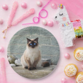 Elegantes Siamese Cat Foto Pappteller (Party)
