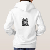 Elegantes sibirisches Husky Hoodie-Dual Image Hoodie (Rückseite)