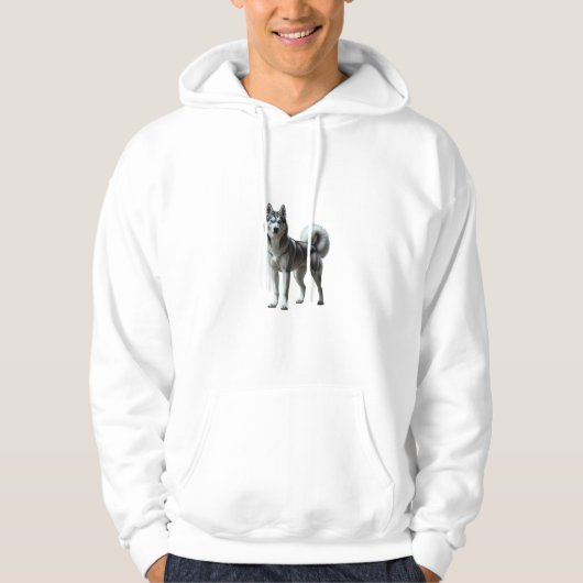 Elegantes sibirisches Husky Hoodie-Dual Image Hoodie (Vorderseite)