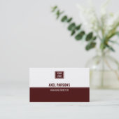 Elegantes Siegel braun und weiß Visitenkarte (Stehend Vorderseite)