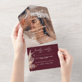 Elegantes Siegel und Send Boho | Hochzeit von | All In One Einladung (Abreißen)