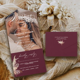 Elegantes Siegel und Senden Boho Die Hochzeit vo All In One Einladung