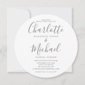 Elegantes Signature Circular Foto Hochzeit Einladung (Vorderseite)